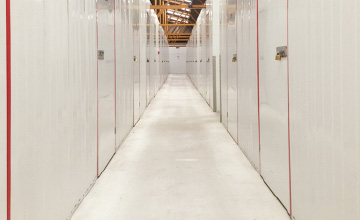 bright clean corridors in storage facility